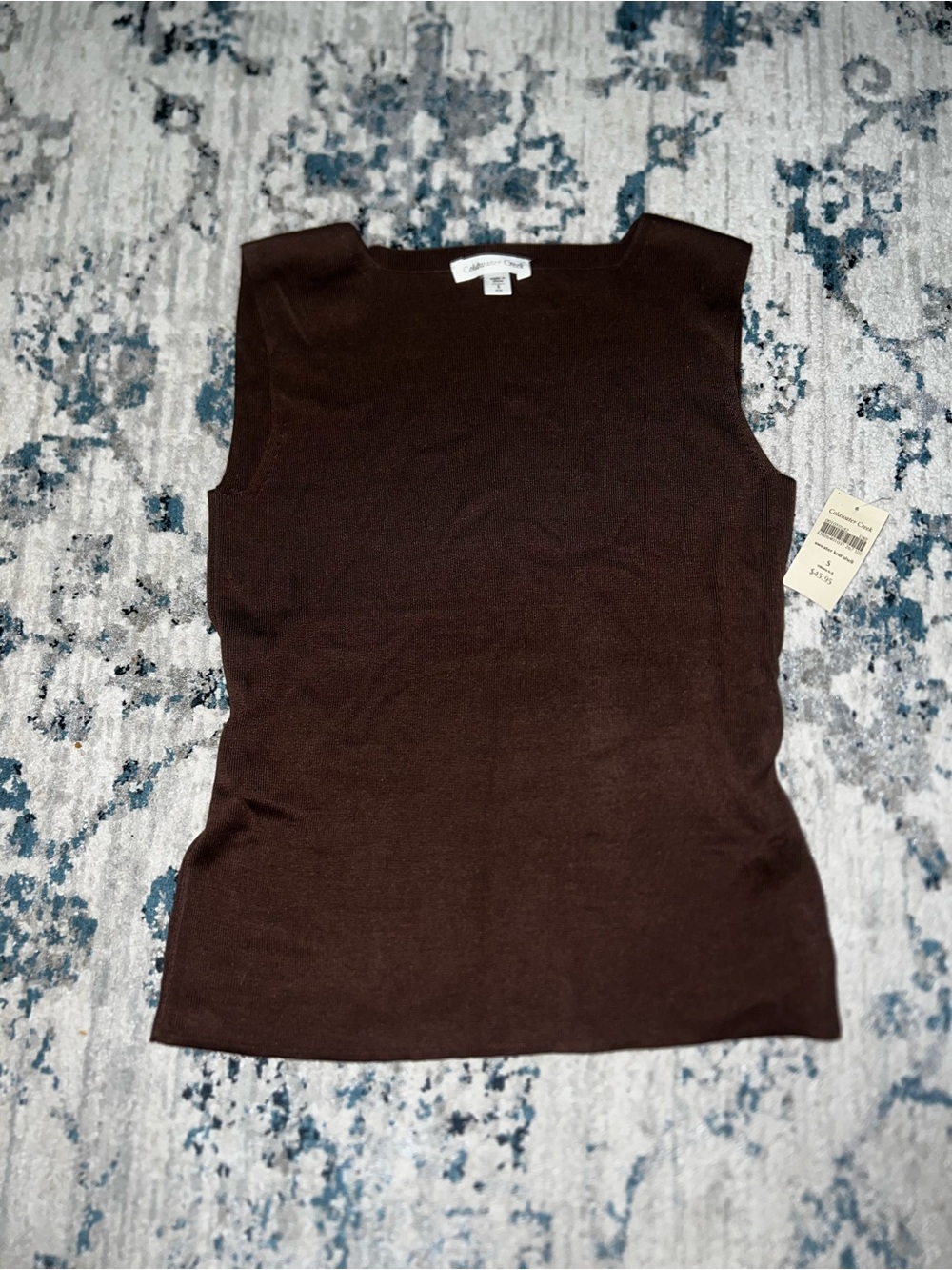 Brown Silky Sleeveless Top